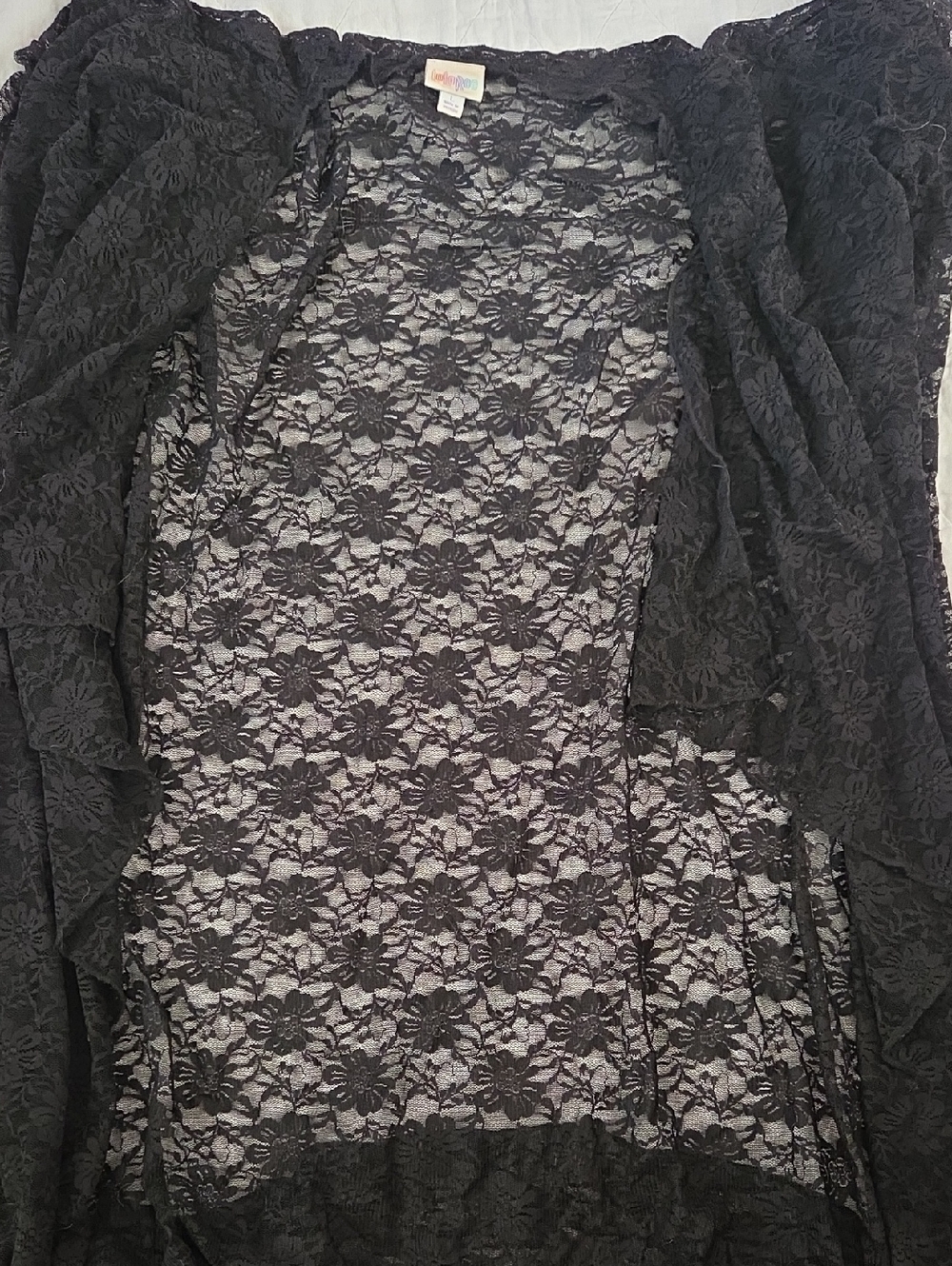 Black Lace Sheer Robe - Women LuLaRoe